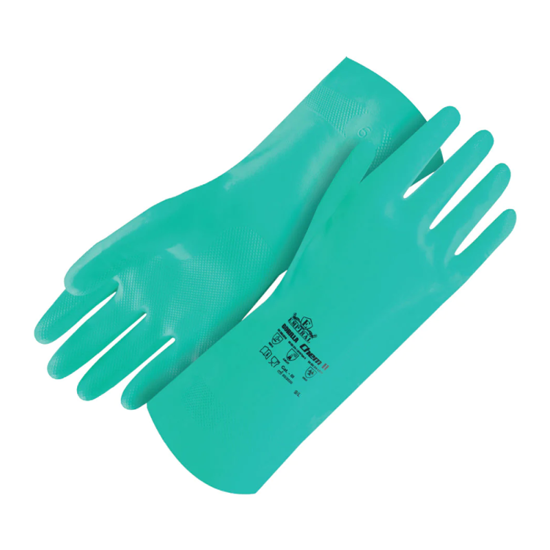 Nitrile Synthetic Rubber gloves for Chemical resistance.