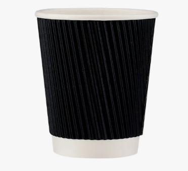 Ripple Paper Cup Black, 8oz. 500pcs per box
