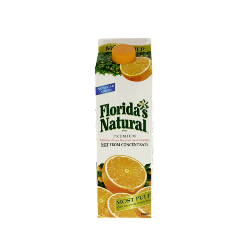 Floridas Natural Pure Orange Juice Most Pulp, 900ml