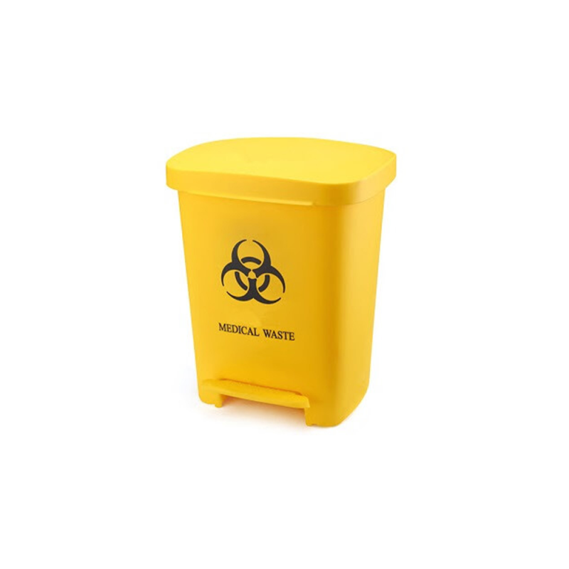 Yellow Waste Bin With Foot Pedal, 30 ltr.