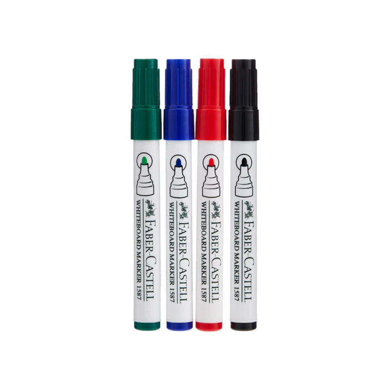 Faber Castell Whiteboard Marker, Bullet Tip, Set 4pcs