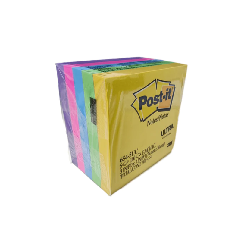 3M Post-It Notes Ultra Colors 654-5UC 5pads/pack
