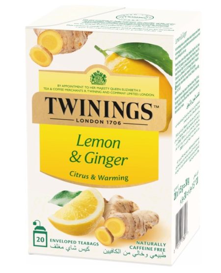 Twinings Lemon & Ginger Tea | Caffeine-Free Herbal Tea - Al Zain Trading